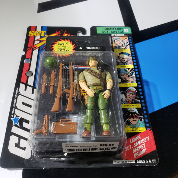 GI Joe Commando Sgt. Savage Action Figure with 22 Minute Animated Video VHS