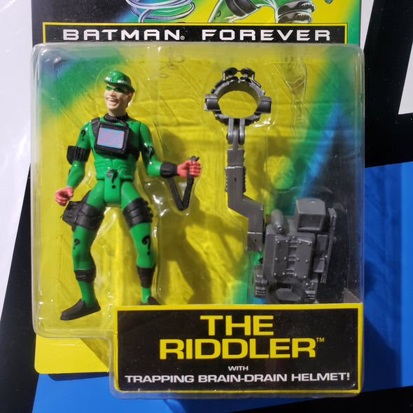 Kenner Batman Forever The Riddler with Trapping Brain Drain Helmet DC Comics Action Figure