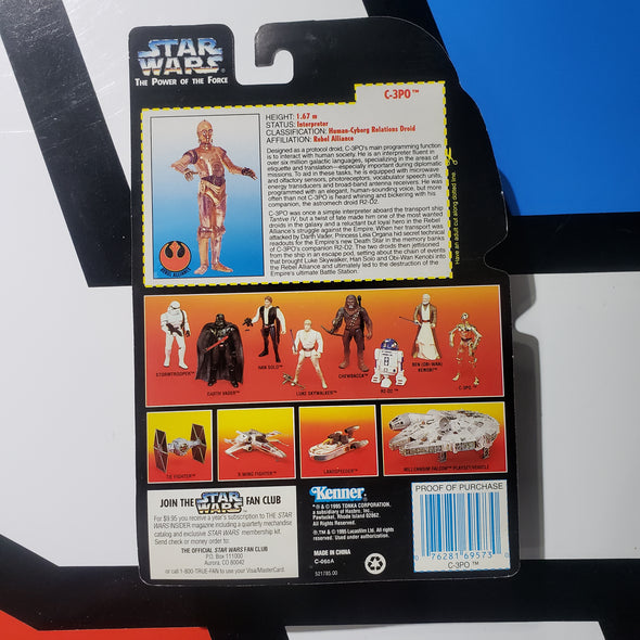 Kenner Star Wars Power of the Force Red Card C-3PO POTF Action Figure