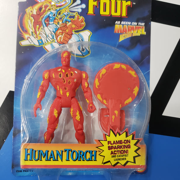 Marvel ToyBiz Fantastic Four Human Torch Flame On Sparking Action Figure