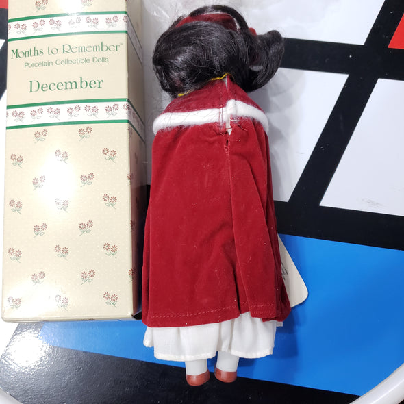 Vintage Months to Remember December Porcelain Collectible Doll by Russ