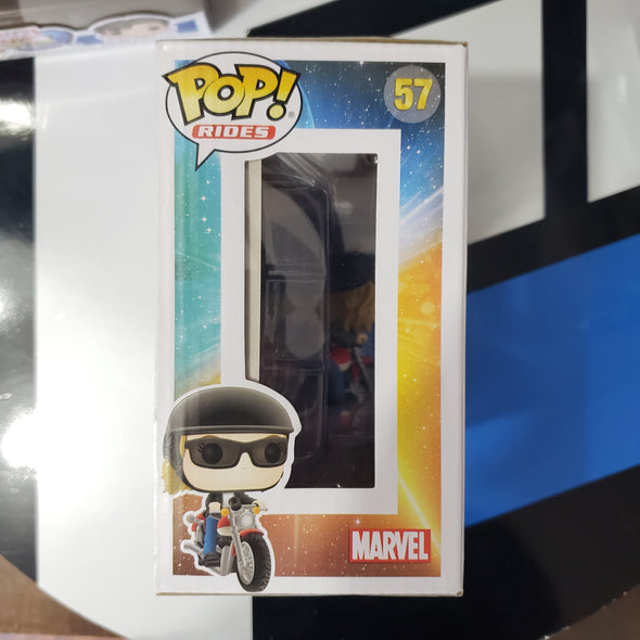 funko pop motorcycle helmet Funko Pop Rides 57 Marvel Captain Marvel Carol Danvers on Motorcycle B – Farpoint Toys