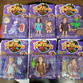 Lot of 6 The Flintstones Movie Action Figures Dino Betty Cliff Barney Fred Mattel