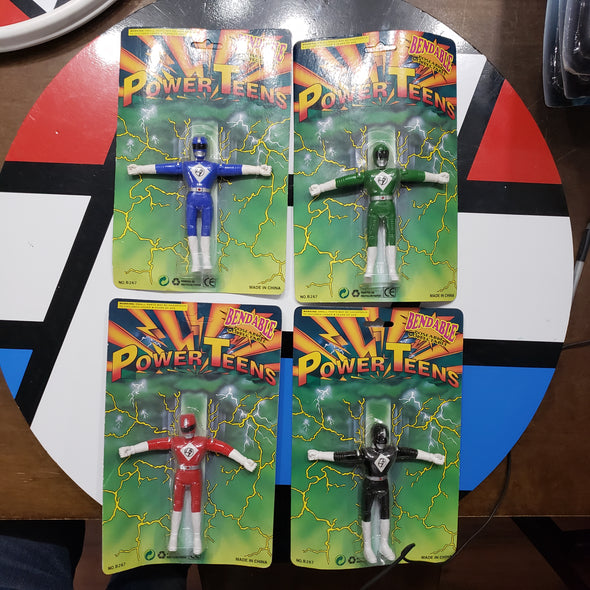 RARE Vintage Power Teens KO Mighty Morphin Power Rangers Set of 4 Red Black Green Blue MMPR