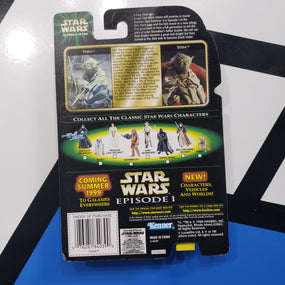 Kenner Star Wars Power of the Force FlashBack Photo Yoda with Cane POTF Green Card Action Figure
