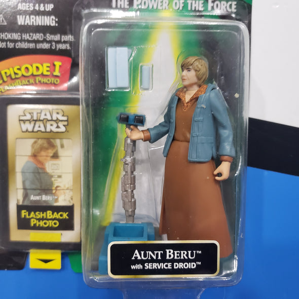Kenner Star Wars Power of the Force FlashBack Photo Aunt Beru POTF Green Card Action Figure