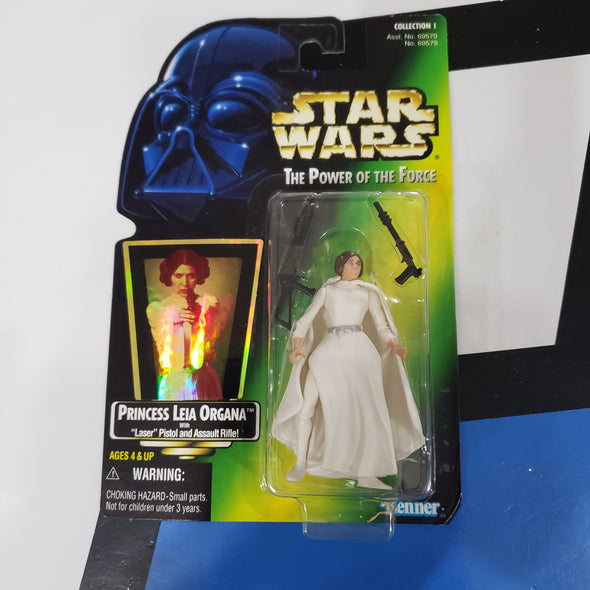 Kenner Star Wars Power of the Force Holographic Princess Leia Green Card POTF Action Figure
