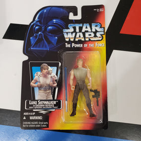 Kenner Star Wars Power of the Force Luke Skywalker in Dagobah Fatigues POTF Red Card Action Figure