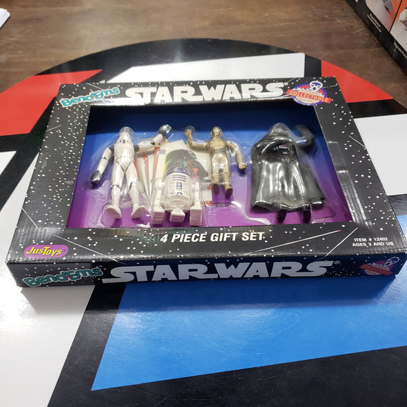 Star Wars Bend Ems Gift Pack of 4 Bendable Action Figures Darth Vader Stormtrooper C-3PO R2-D2 JusToys