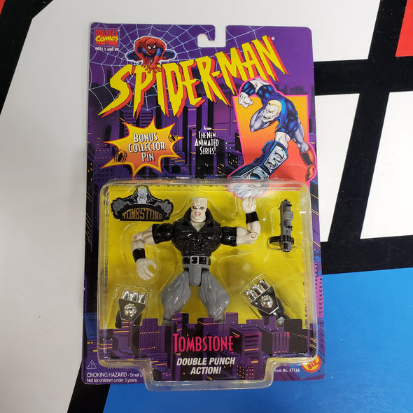 ToyBiz Marvel Comics Spider-Man Animated Series Tombstone + Bonus Collector Pin Action Figure