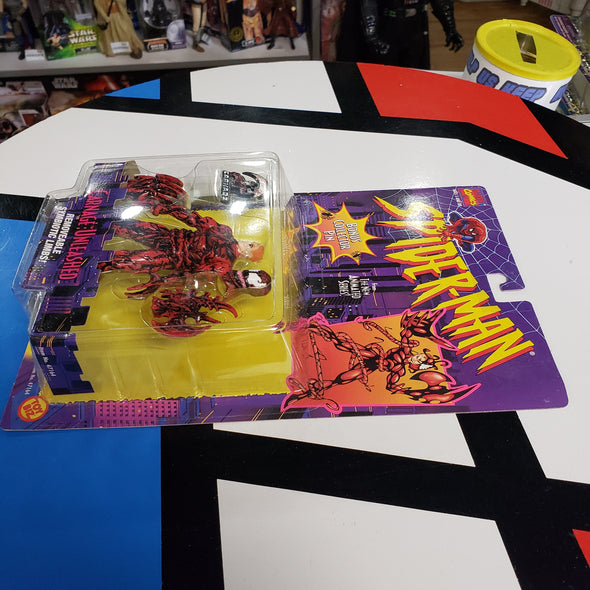 ToyBiz Marvel Comics Spider-Man Animated Series Carnage Unleashed + Bonus Collector Pin Action Figure