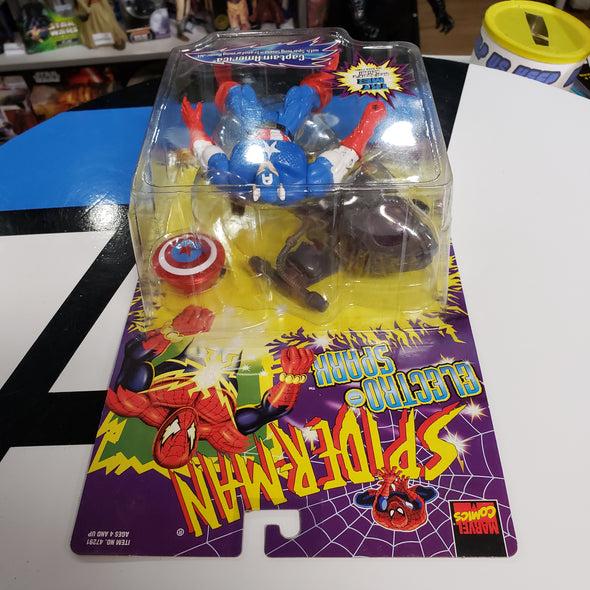 ToyBiz Marvel Comics Spider-Man Electro Spark Captain America Action Figure