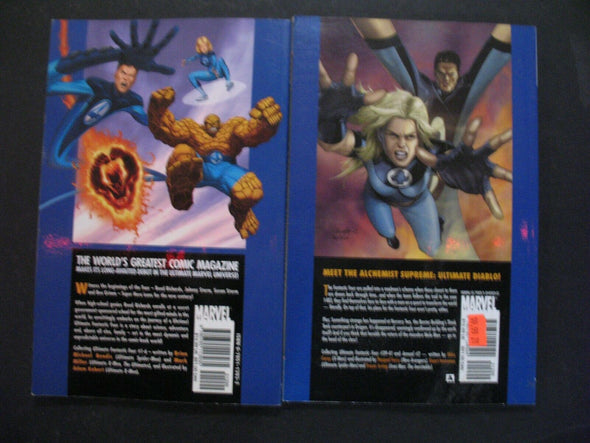Marvel Comics Lot of 2 Ultimate Fantastic Four Vol 1 The Fantastic & Vol 8 Devils Graphic Novel Trade Paperback